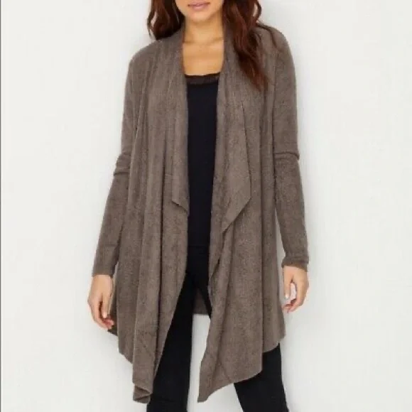 BAREFOOT DREAMS Taupe Cozychic Lite Island Wrap Cardigan size 2X MSRP $110 - Picture 9 of 9